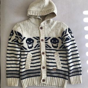 Boys Billabong Wool Blend Knit Button Up Sweater With Hood Size 12